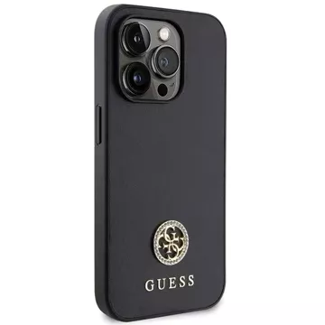 Etui Guess GUHCP15LPS4DGPK pro iPhone 15 Pro 6,1" černý/černý pevný obal Strass Metal Logo