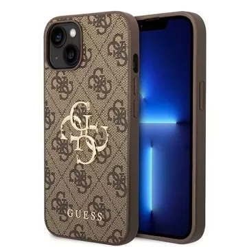 Etui Guess GUHCP15M4GMGBR pro iPhone 15 Plus 6,7" pevný obal 4G Big Metal Logo brązowy/hnědé