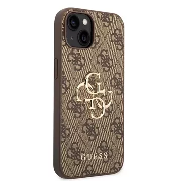 Etui Guess GUHCP15M4GMGBR pro iPhone 15 Plus 6,7" pevný obal 4G Big Metal Logo brązowy/hnědé