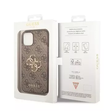 Etui Guess GUHCP15M4GMGBR pro iPhone 15 Plus 6,7" pevný obal 4G Big Metal Logo brązowy/hnědé