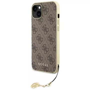 Etui Guess GUHCP15MGF4GBR pro iPhone 15 Plus 6,7" pevný obal 4G Charms Collection brązowy/hnědý