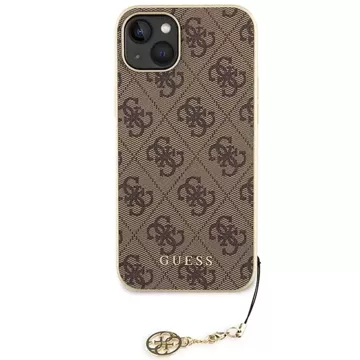 Etui Guess GUHCP15MGF4GBR pro iPhone 15 Plus 6,7" pevný obal 4G Charms Collection brązowy/hnědý