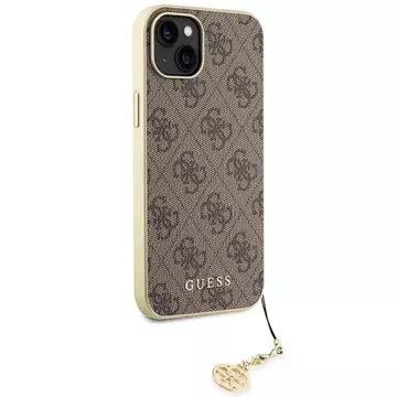 Etui Guess GUHCP15MGF4GBR pro iPhone 15 Plus 6,7" pevný obal 4G Charms Collection brązowy/hnědý