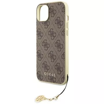 Etui Guess GUHCP15MGF4GBR pro iPhone 15 Plus 6,7" pevný obal 4G Charms Collection brązowy/hnědý