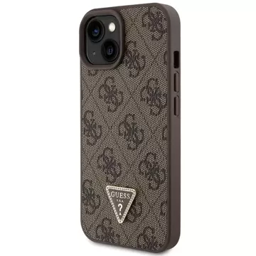 Etui Guess GUHCP15MP4TDSCPW na iPhone 15 Plus 6,7" pevné pouzdro Crossbody 4G kovové logo brązowy/hnědé