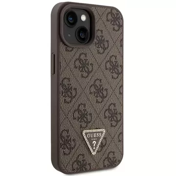 Etui Guess GUHCP15MP4TDSCPW na iPhone 15 Plus 6,7" pevné pouzdro Crossbody 4G kovové logo brązowy/hnědé