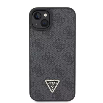 Etui Guess GUHCP15SP4TDPK pro iPhone 15 6,1" černý/černý pevný kožený 4G diamantový trojúhelník