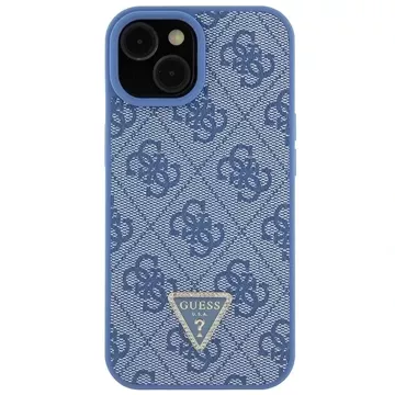 Etui Guess GUHCP15SP4TDSCPB pro iPhone 15 6,1" niebieski/modrý pevný obal Crossbody 4G kovové logo