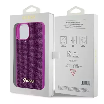 Etui Guess GUHCP15SPMSDGSF pro iPhone 15 6,1" pevný kryt fuksja/fuschia Disco Metal Script