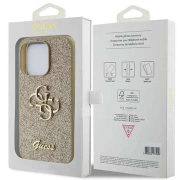 Etui Guess GUHCP15XHG4SGD pro iPhone 15 Pro Max 6,7" zlatý/zlatý pevný obal Glitter Script Big 4G