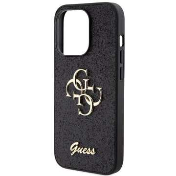 Etui Guess GUHCP15XHG4SGK pro iPhone 15 Pro Max 6,7" černý/černý pevný obal Glitter Script Big 4G