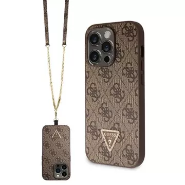 Etui Guess GUHCP15XP4TDSCPW pro iPhone 15 Pro Max 6,7" brązowý/hnědý pevný obal Crossbody 4G kovové logo