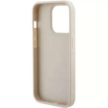 Etui Guess GUHCP15XPCRTHCD na iPhone 15 Pro Max 6,7" zlatý/zlatý pevný obal Croco Triangle Metal Logo