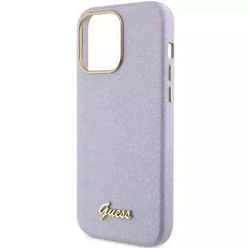 Etui Guess GUHCP15XPGMCSL pro iPhone 15 Pro Max 6,7" liliově/lila pevný obal Glitter Glossy Script