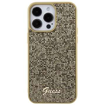 Etui Guess GUHCP15XPMSDGSD pro iPhone 15 Pro Max 6,7" złoty/zlatý pevný obal Disco Metal Script