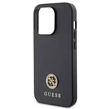 Etui Guess GUHCP15XPS4DGPK pro iPhone 15 Pro Max 6,7" černý/černý pevný obal Strass Metal Logo
