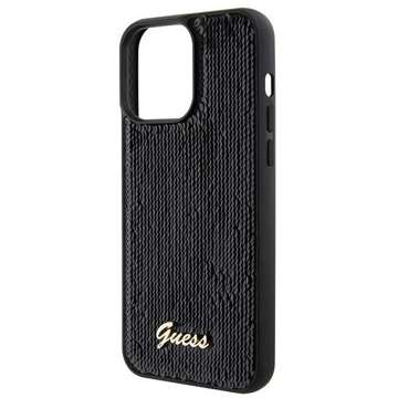 Etui Guess GUHCP15XPSFDGSK pro iPhone 15 Pro Max 6,7" černý/černý pevný obal Sequin Script Metal