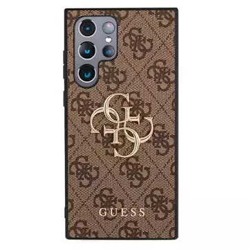 Etui Guess GUHCS22L4GMGBR S908 do pevného pouzdra Samsung Galaxy S22 Ultra 4G velké kovové logo