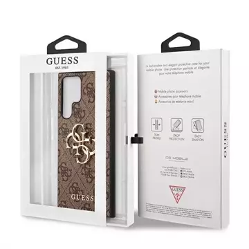 Etui Guess GUHCS22L4GMGBR S908 do pevného pouzdra Samsung Galaxy S22 Ultra 4G velké kovové logo