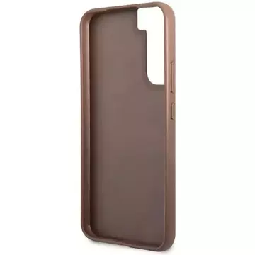 Etui Guess GUHCS23SG4GFBR pro Samsung Galaxy S23 S911 brązowy/hnědé pevné pouzdro 4G kovové zlaté logo