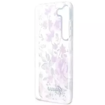 Etui Guess GUHCS23SHCFWST do Samsung Galaxy S23 S911 bílé/bílé pevné pouzdro Flower Collection