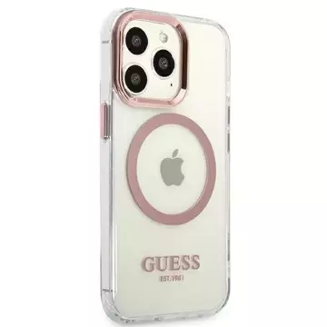 Etui Guess GUHMP13LHTRMP pro iPhone 13 Pro / 13 6,1" pevný obal Metal Outline Magsafe