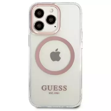 Etui Guess GUHMP13LHTRMP pro iPhone 13 Pro / 13 6,1" pevný obal Metal Outline Magsafe