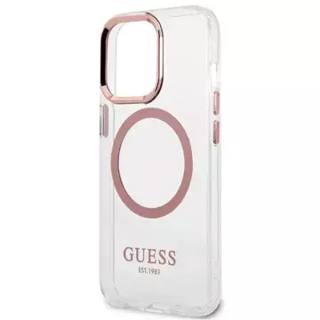 Etui Guess GUHMP13LHTRMP pro iPhone 13 Pro / 13 6,1" pevný obal Metal Outline Magsafe