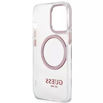 Etui Guess GUHMP13LHTRMP pro iPhone 13 Pro / 13 6,1" pevný obal Metal Outline Magsafe