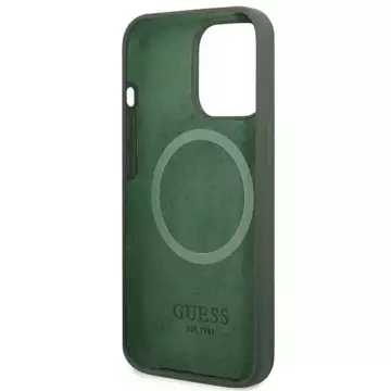 Etui Guess GUHMP13LSPLA pro iPhone 13 Pro / 13 6,1" pevné pouzdro silikonové logo Plate MagSafe