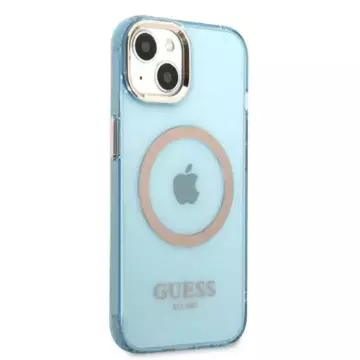 Etui Guess GUHMP13MHTCMB pro iPhone 13 6,1" pevný obal Gold Outline Translucent MagSafe