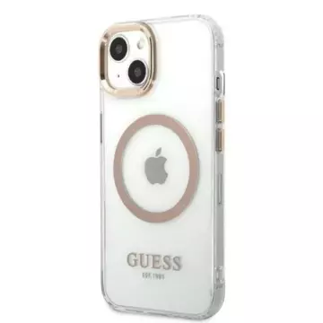 Etui Guess GUHMP13MHTRMD do Apple iPhone 13 6,1" złoty/zlatý pevný obal Metal Outline Magsafe