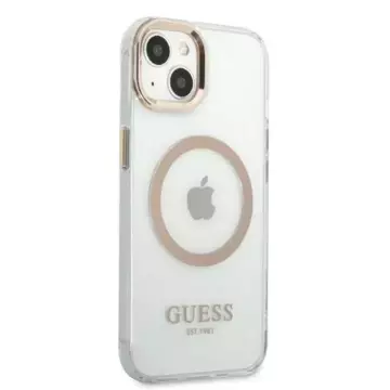 Etui Guess GUHMP13MHTRMD do Apple iPhone 13 6,1" złoty/zlatý pevný obal Metal Outline Magsafe