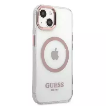 Etui Guess GUHMP13MHTRMP pro iPhone 13 6,1" pevný obal Metal Outline Magsafe