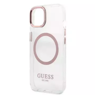 Etui Guess GUHMP13MHTRMP pro iPhone 13 6,1" pevný obal Metal Outline Magsafe