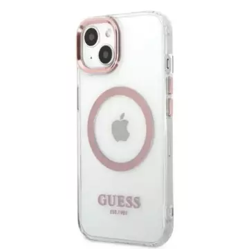 Etui Guess GUHMP13MHTRMP pro iPhone 13 6,1" pevný obal Metal Outline Magsafe