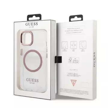 Etui Guess GUHMP13MHTRMP pro iPhone 13 6,1" pevný obal Metal Outline Magsafe