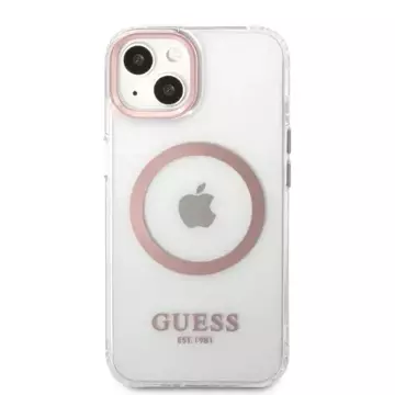 Etui Guess GUHMP13MHTRMP pro iPhone 13 6,1" pevný obal Metal Outline Magsafe