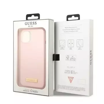 Etui Guess GUHMP13SSBPLP pro iPhone 13 mini 5,4" pevné pouzdro silikonové logo Plate MagSafe