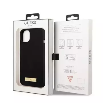 Etui Guess GUHMP13SSPLK pro iPhone 13 mini 5,4" černý/černý pevný obal Silikonová deska s logem MagSafe