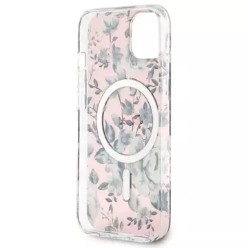 Etui Guess GUHMP14MHCFWSP pro iPhone 14 Plus 6,7" pevný obal Flower MagSafe