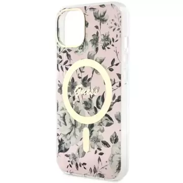 Etui Guess GUHMP14MHCFWSP pro iPhone 14 Plus 6,7" pevný obal Flower MagSafe