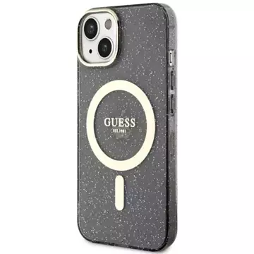 Etui Guess GUHMP14SHCMCGK pro iPhone 14 6,1" pevný obal Glitter Gold MagSafe