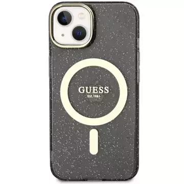 Etui Guess GUHMP14SHCMCGK pro iPhone 14 6,1" pevný obal Glitter Gold MagSafe