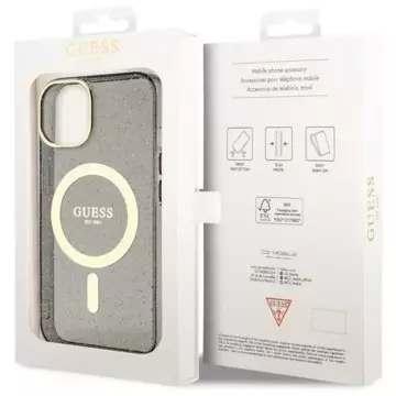 Etui Guess GUHMP14SHCMCGK pro iPhone 14 6,1" pevný obal Glitter Gold MagSafe