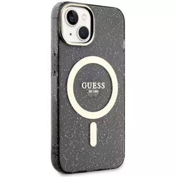 Etui Guess GUHMP14SHCMCGK pro iPhone 14 6,1" pevný obal Glitter Gold MagSafe