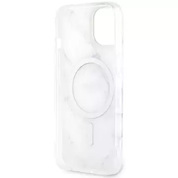 Etui Guess GUHMP14SPCUMAH pro iPhone 14 6,1" bílý/bílý pevný obal Marble MagSafe