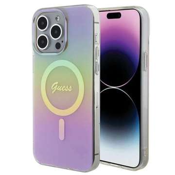 Etui Guess GUHMP15LHITSP pro iPhone 15 Pro 6,1" růžové/růžové pevné pouzdro IML Iridescent MagSafe