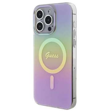 Etui Guess GUHMP15LHITSP pro iPhone 15 Pro 6,1" růžové/růžové pevné pouzdro IML Iridescent MagSafe