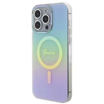 Etui Guess GUHMP15LHITSQ pro iPhone 15 Pro 6,1" turkusově/tyrkysové pevné pouzdro IML Iridescent MagSafe